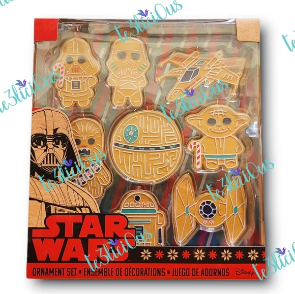 DISNEY PARKS STAR WARS GINGERBREAD COOKIE ORNAMENT SET - Picture 2 of 3